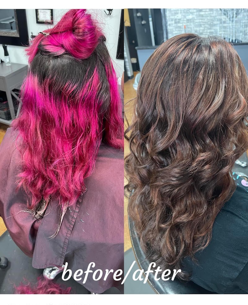 Professional hair coloring result at Shear Madness